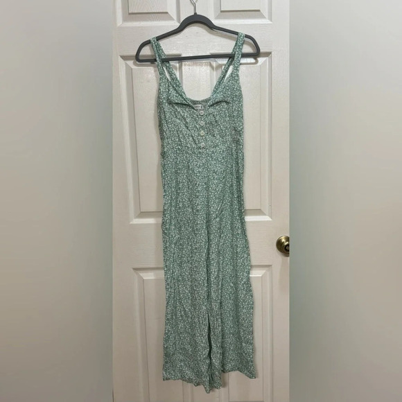 Faithfull the Brand River Seafoam Floral Print Culotte Jumpsuit Cottage Sz XS 2 - Picture 1 of 14